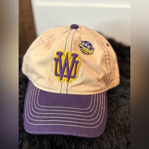 Vintage Zephyr Husky Baseball Cap 1993 Purple Tan Adjustable Hat w/ Pin
